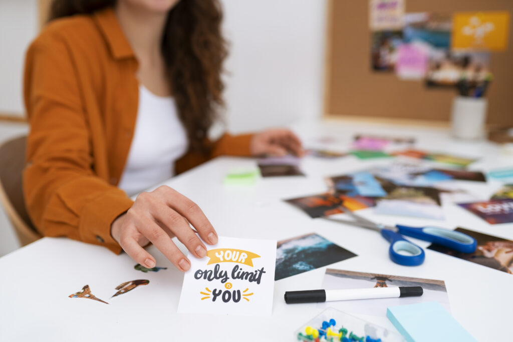 woman-creating-inspiring-vision-board-side-view-1024x683 How to Build a Personal Brand That Sells for You